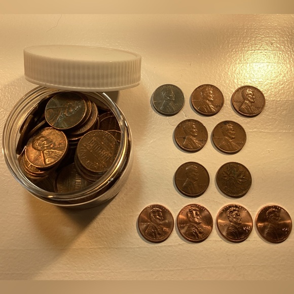 USA Penny Other - 🟤 Vintage 1960s Penny Hunt Coin Collection for kids - Copper + Wheat + S Mint